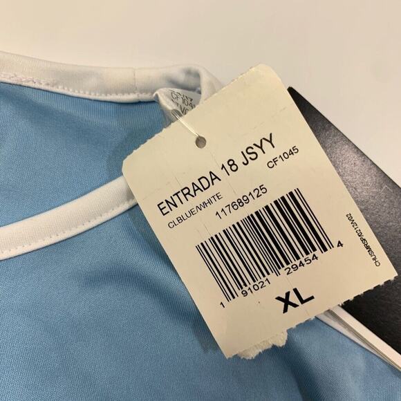 Adidas Jersey Boys XL Sky Blue Entrada 18 New York City FC Native Grill Wings 45 - Picture 7 of 14